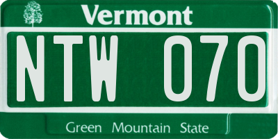 VT license plate NTW070