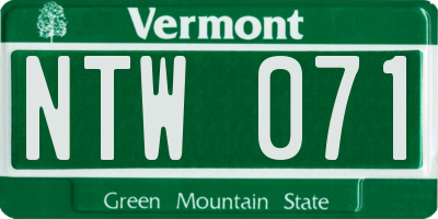 VT license plate NTW071