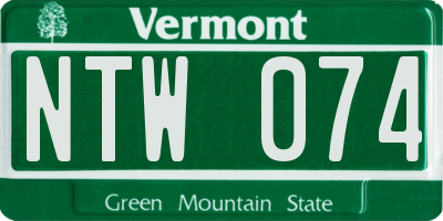 VT license plate NTW074