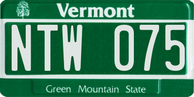 VT license plate NTW075