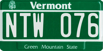 VT license plate NTW076