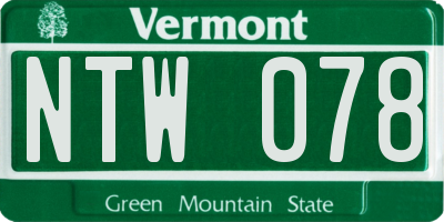 VT license plate NTW078