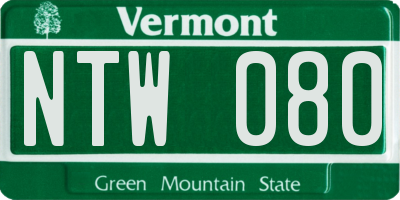 VT license plate NTW080