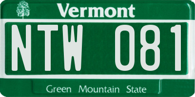 VT license plate NTW081