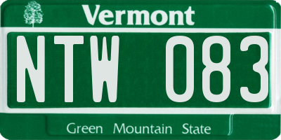 VT license plate NTW083