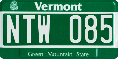 VT license plate NTW085