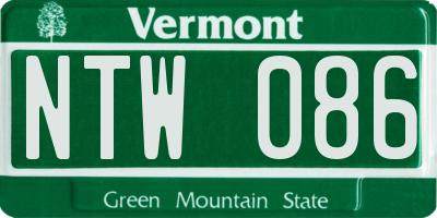 VT license plate NTW086
