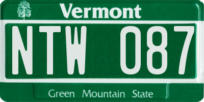 VT license plate NTW087