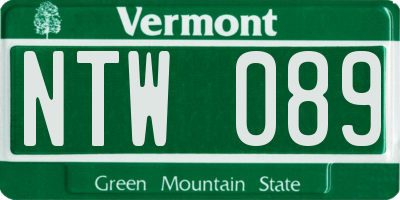 VT license plate NTW089