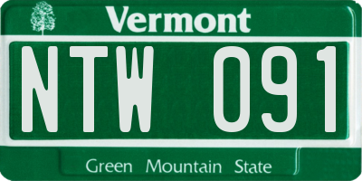 VT license plate NTW091