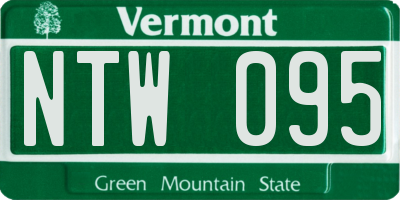VT license plate NTW095
