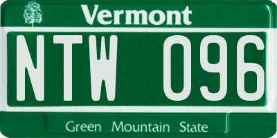 VT license plate NTW096