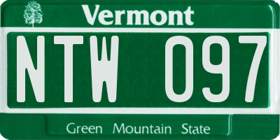 VT license plate NTW097