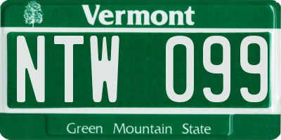 VT license plate NTW099