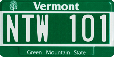 VT license plate NTW101