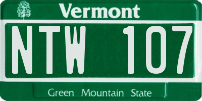 VT license plate NTW107