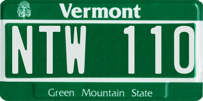 VT license plate NTW110