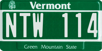 VT license plate NTW114