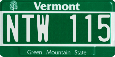 VT license plate NTW115