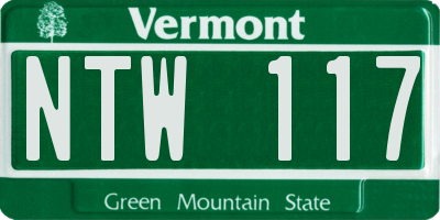 VT license plate NTW117