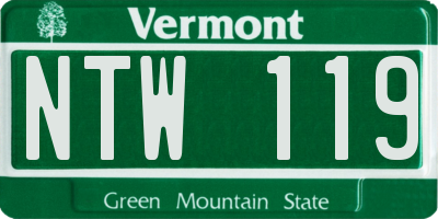 VT license plate NTW119