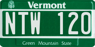 VT license plate NTW120