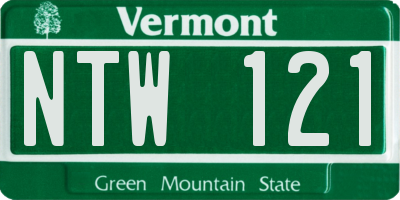 VT license plate NTW121