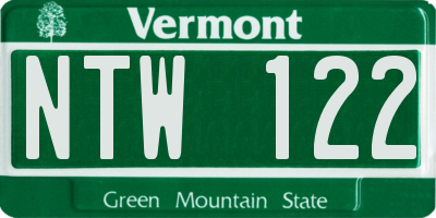 VT license plate NTW122
