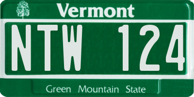 VT license plate NTW124