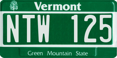 VT license plate NTW125