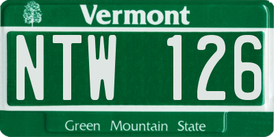 VT license plate NTW126