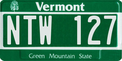 VT license plate NTW127