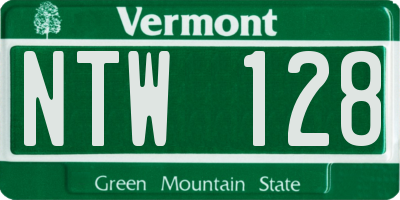 VT license plate NTW128