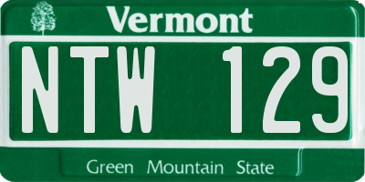 VT license plate NTW129