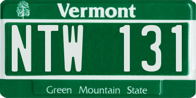 VT license plate NTW131