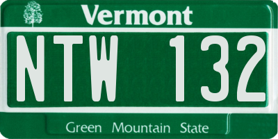 VT license plate NTW132