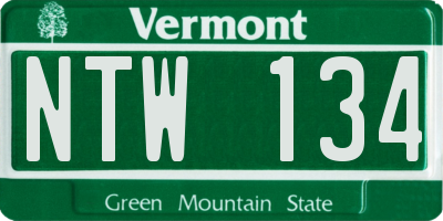 VT license plate NTW134