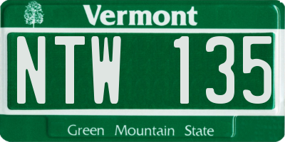 VT license plate NTW135