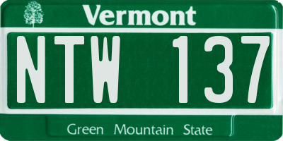 VT license plate NTW137