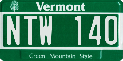 VT license plate NTW140