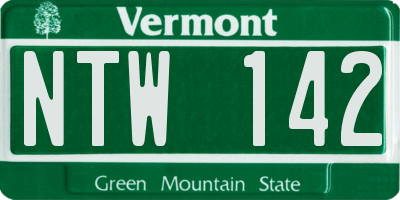 VT license plate NTW142
