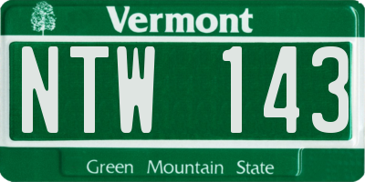VT license plate NTW143