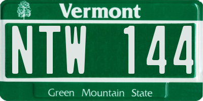 VT license plate NTW144