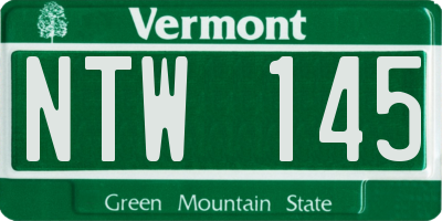 VT license plate NTW145