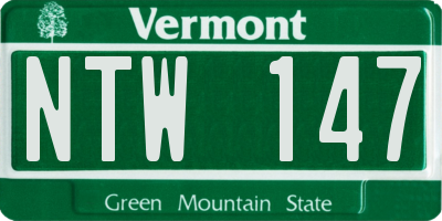 VT license plate NTW147