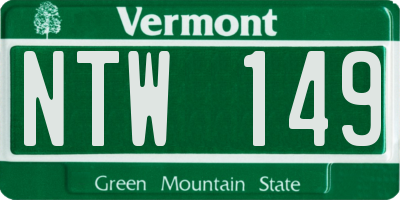 VT license plate NTW149