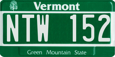 VT license plate NTW152