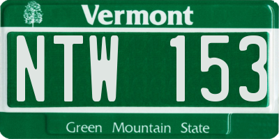 VT license plate NTW153