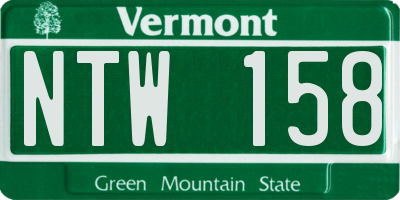 VT license plate NTW158