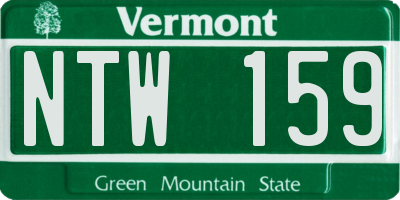VT license plate NTW159